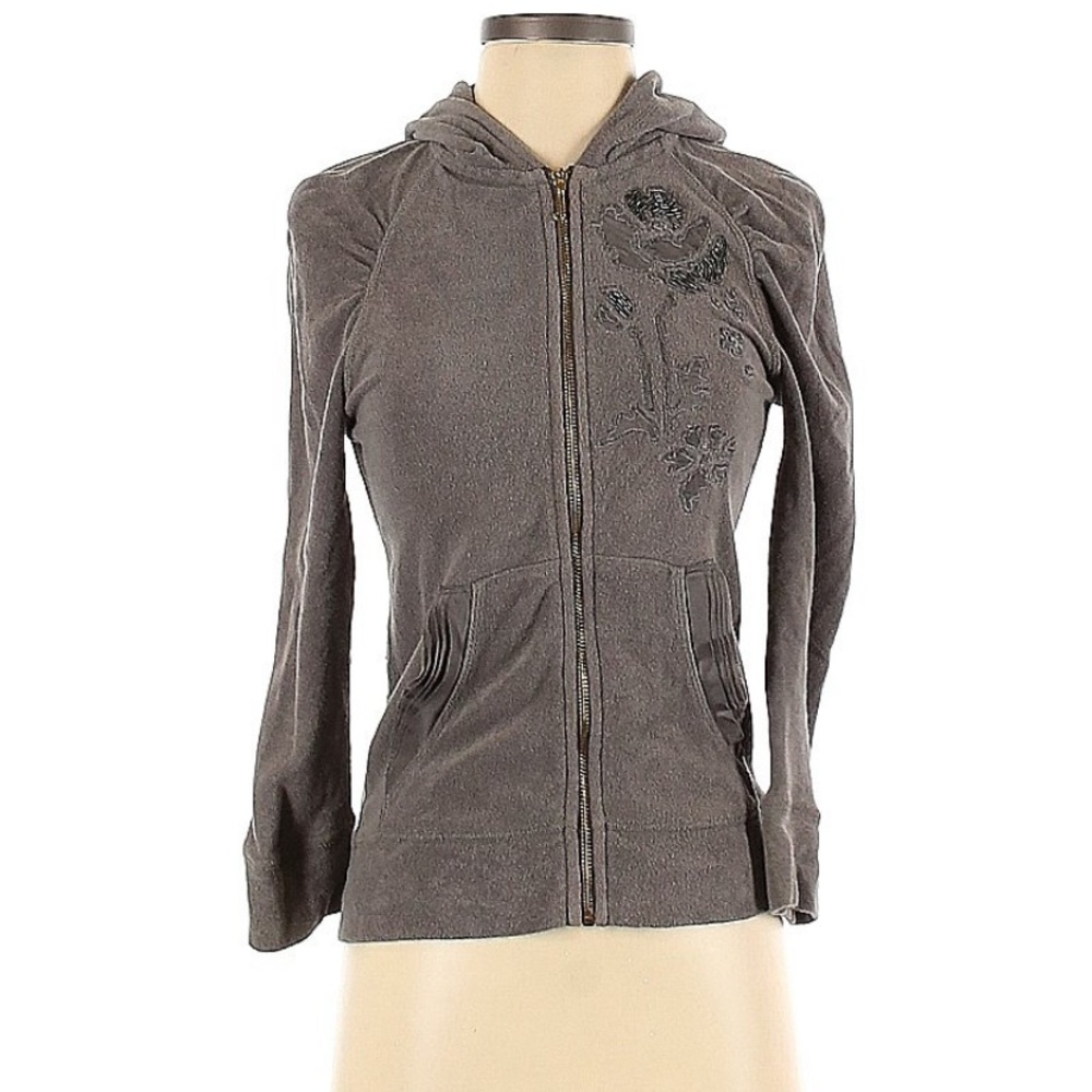 Juicy Couture Terry Cloth Embroidered Grey Jacket